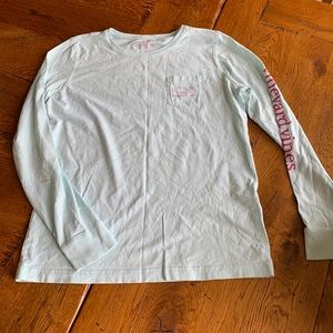 Cryastal blue long sleeve vineyard vines shirt